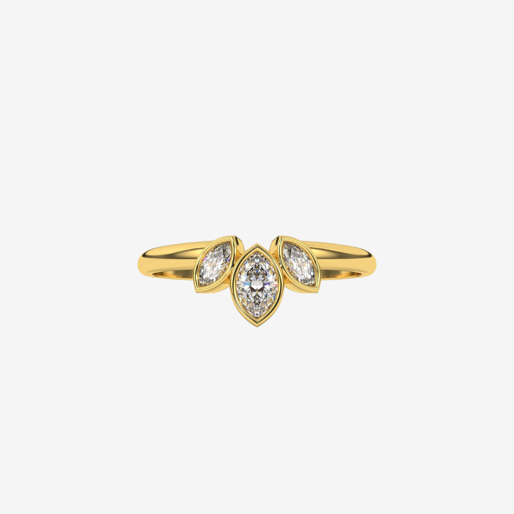 Tiara Marquise Diamond Ring - 14k Yellow Gold - Jewelry - Goldie Paris Jewelry - Ring