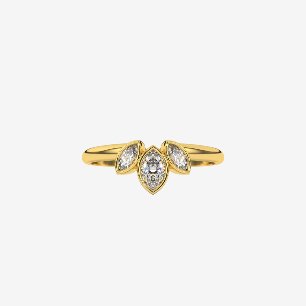 Tiara Marquise Diamond Ring - 14k Yellow Gold - Jewelry - Goldie Paris Jewelry - Ring stackable statement