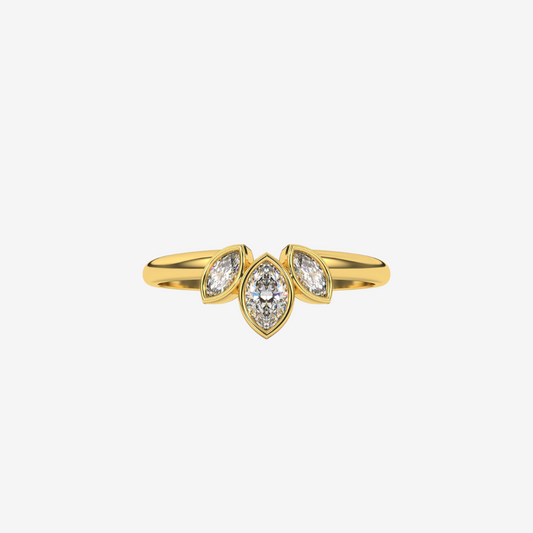 Tiara Marquise Diamond Ring - 14k Yellow Gold - Jewelry - Goldie Paris Jewelry - Ring stackable statement