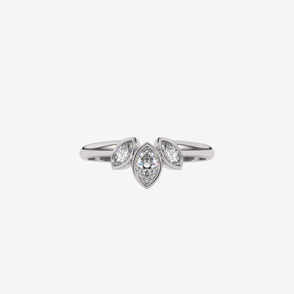 Tiara Marquise Diamond Ring - 14k White Gold - Jewelry - Goldie Paris Jewelry - Ring stackable statement