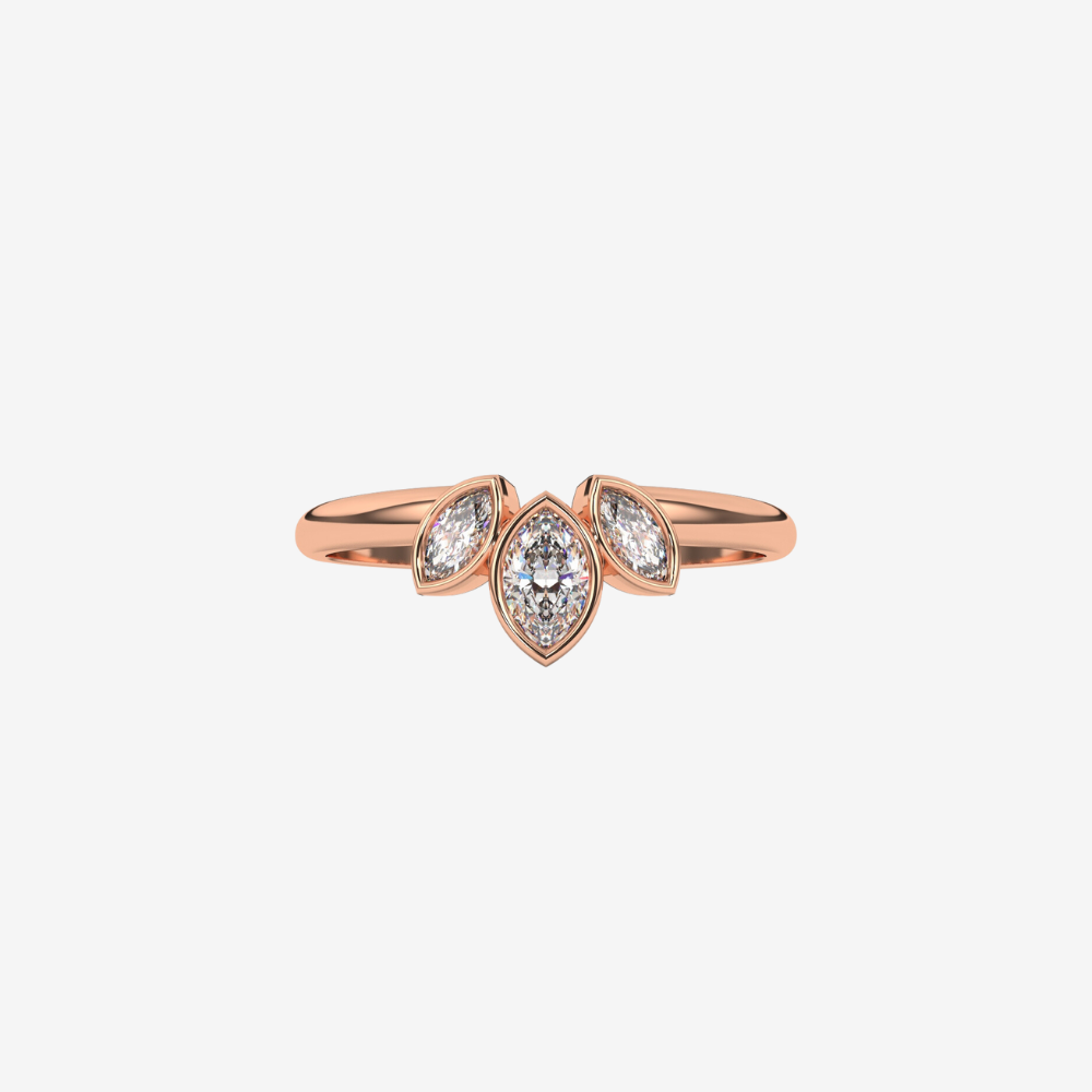 Tiara Marquise Diamond Ring - 14k Rose Gold - Jewelry - Goldie Paris Jewelry - Ring