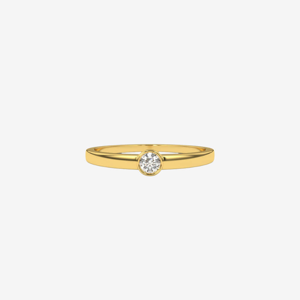 "Camilla" Single Bezel Diamond Ring - 14k Yellow Gold - Jewelry - Goldie Paris Jewelry - Bezel Ring
