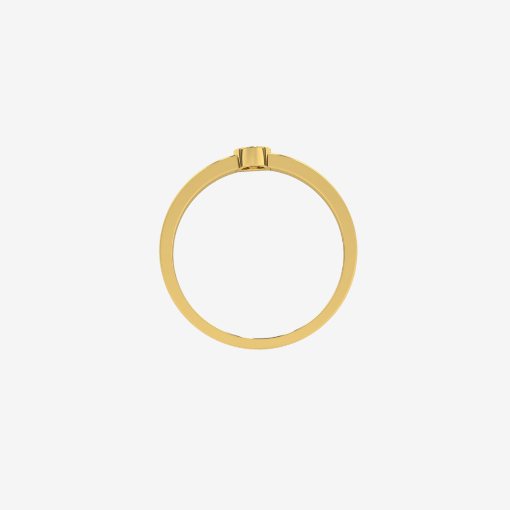 "Camilla" Single Bezel Diamond Ring - - Jewelry - Goldie Paris Jewelry - Bezel Ring stackable