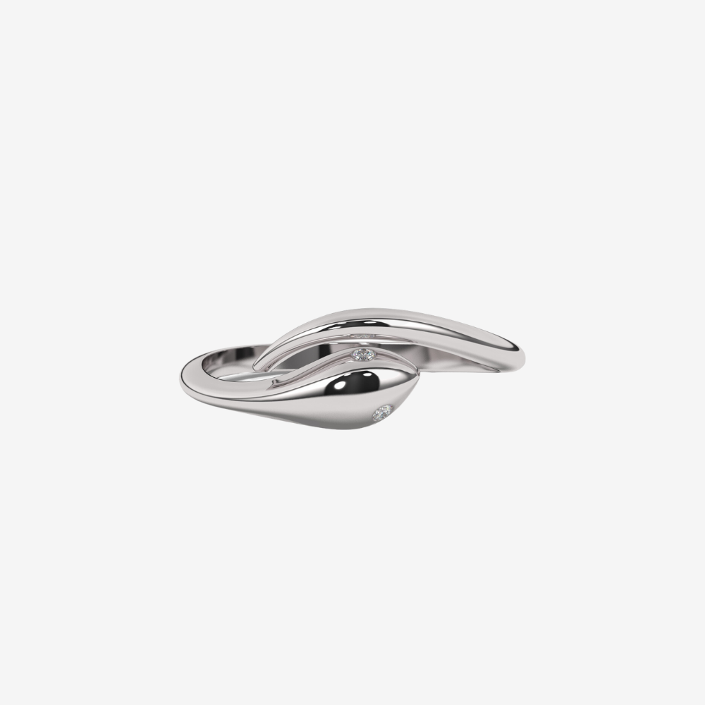 Snake Diamond Ring - 14k White Gold - Jewelry - Goldie Paris Jewelry - Ring
