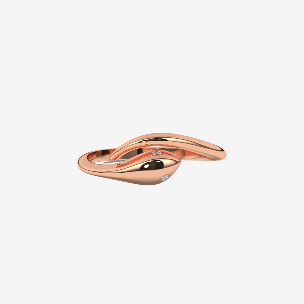 Snake Diamond Ring - 14k Rose Gold - Jewelry - Goldie Paris Jewelry - Ring stackable statement