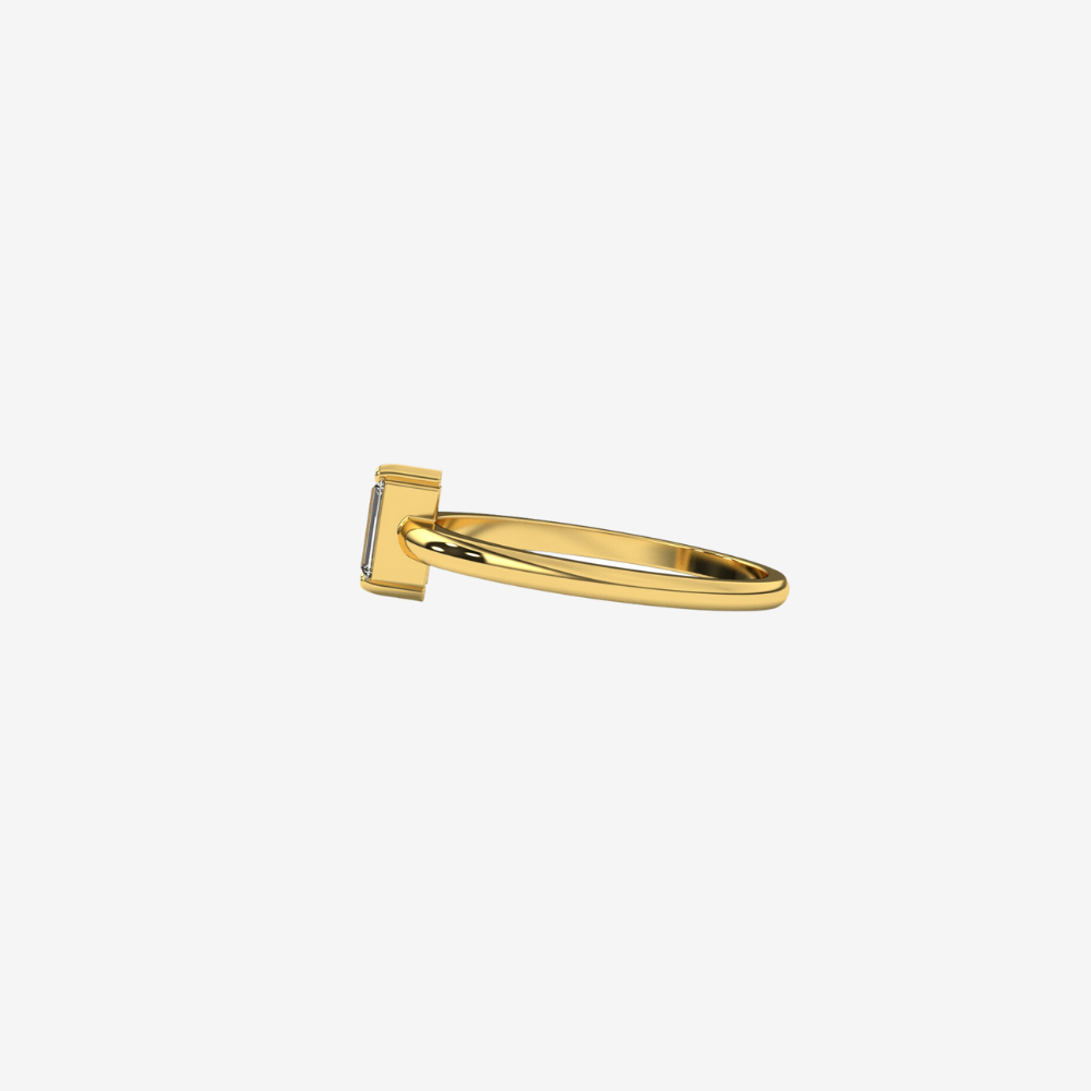 "Nat" Single Baguette Diamond Ring - - Jewelry - Goldie Paris Jewelry - Baguette Ring