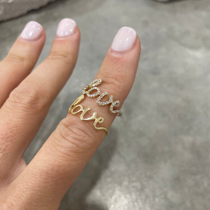 "Love" Solid Gold Ring