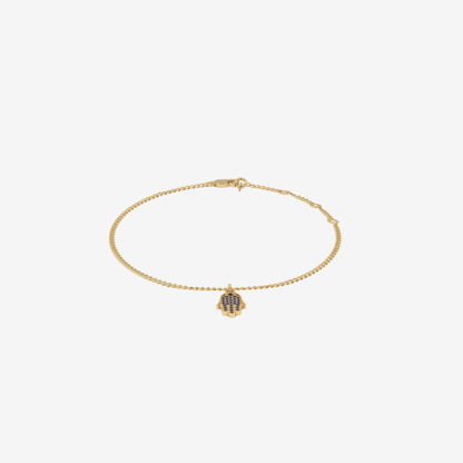 18 - carat Curb Chain Hamsa Sapphire Bracelet - Goldie Paris Jewellery