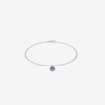 18 - carat Curb Chain Hamsa Sapphire Bracelet - Goldie Paris Jewellery