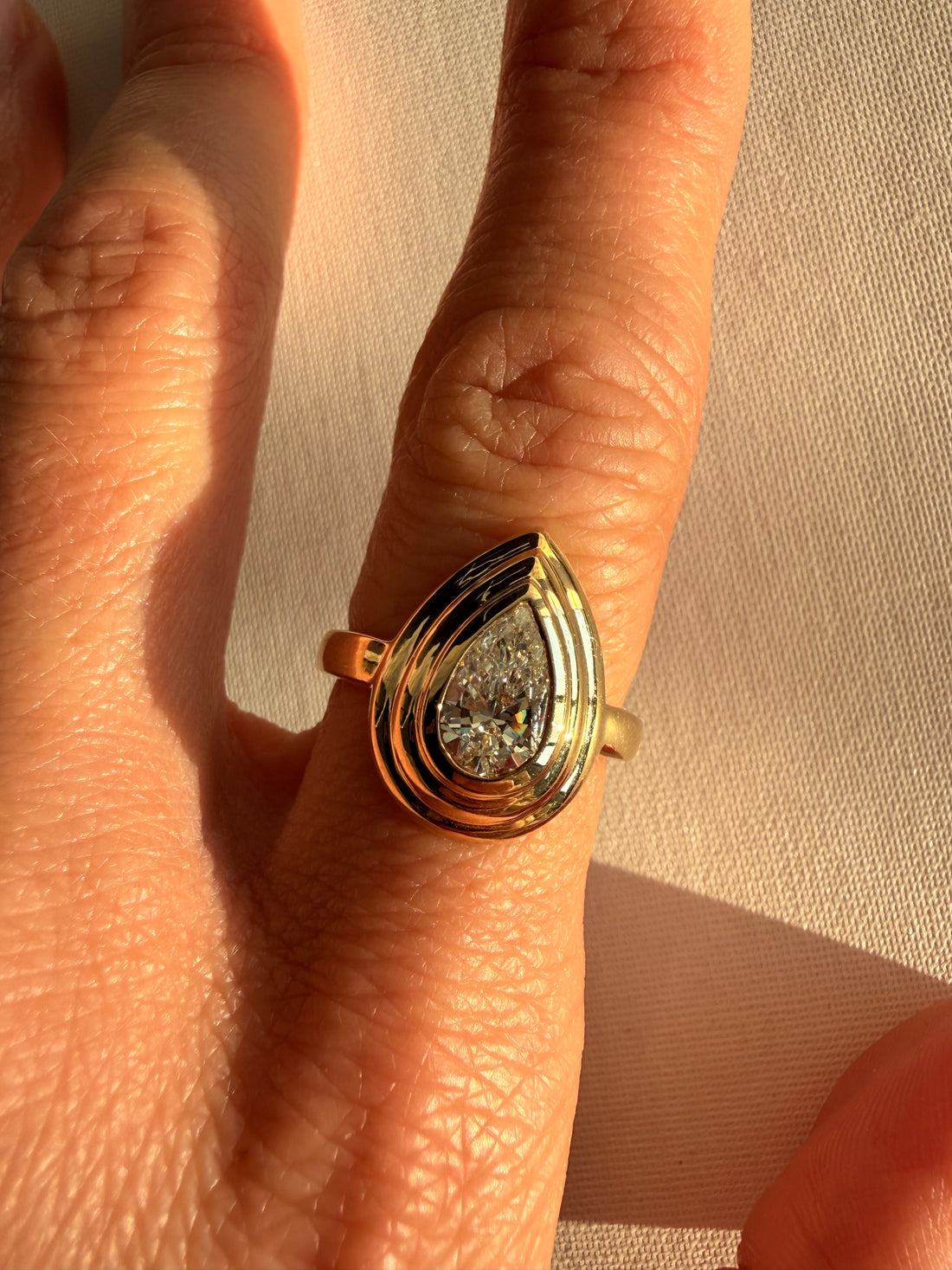Jaime Pear Diamond Ring