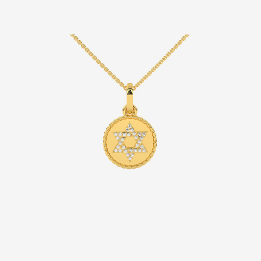 Reversible Star of David Pendant/ Necklace - 14k Yellow Gold - Jewelry - Goldie Paris Jewelry - Evil Eye Pendant