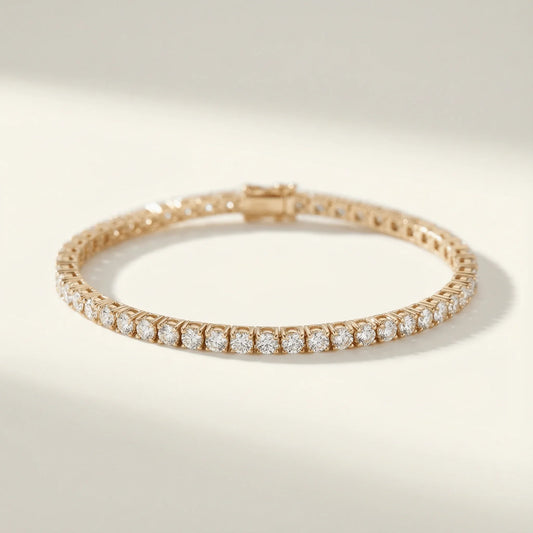 2 Carat Solid Gold Tennis Bracelet - Goldie Paris Jewellery