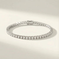 Classic 2 Carat Solid Gold Tennis Bracelet - White Gold