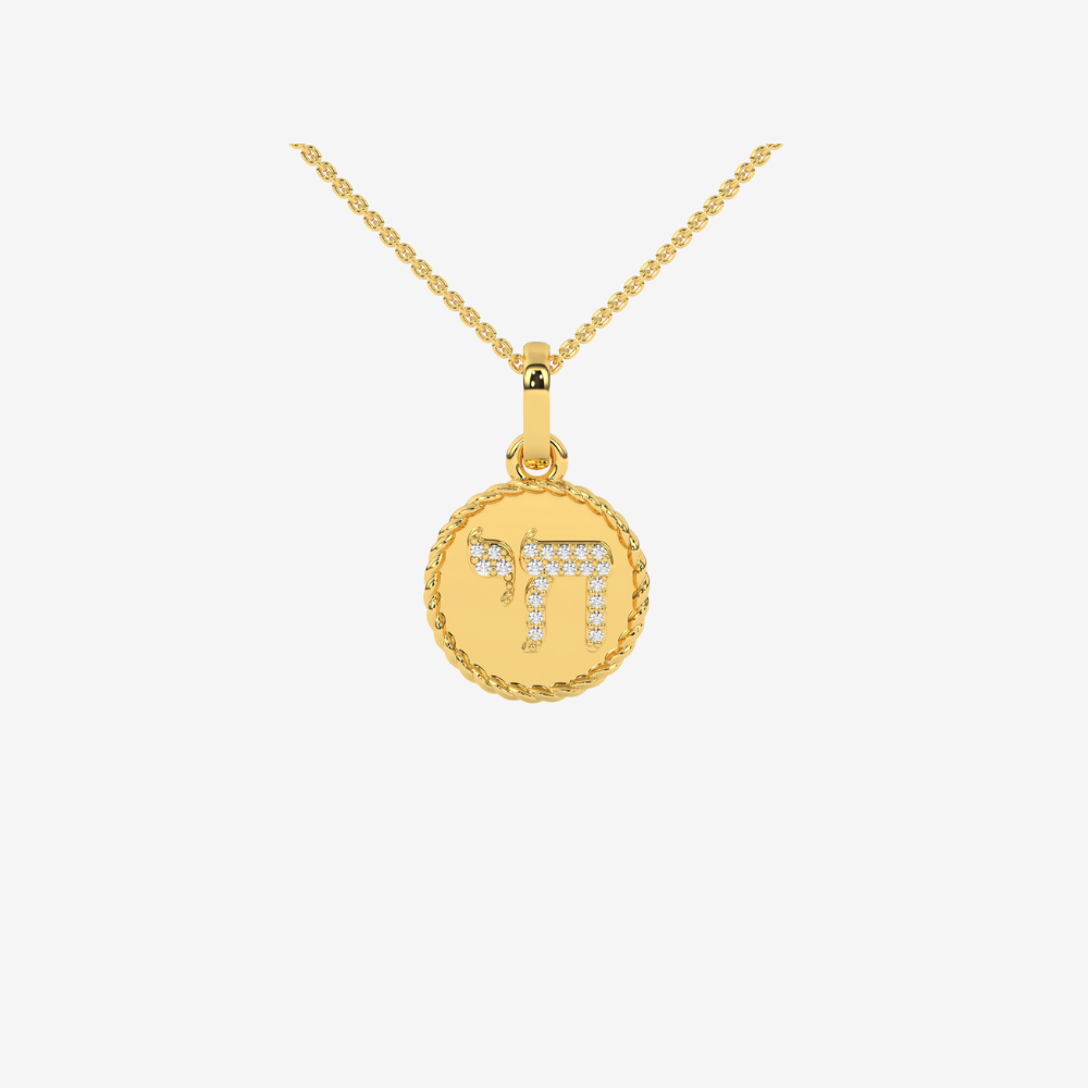 Reversible Chai Pendant/ Necklace - 14k Yellow Gold - Jewelry - Goldie Paris Jewelry - Evil Eye Pendant