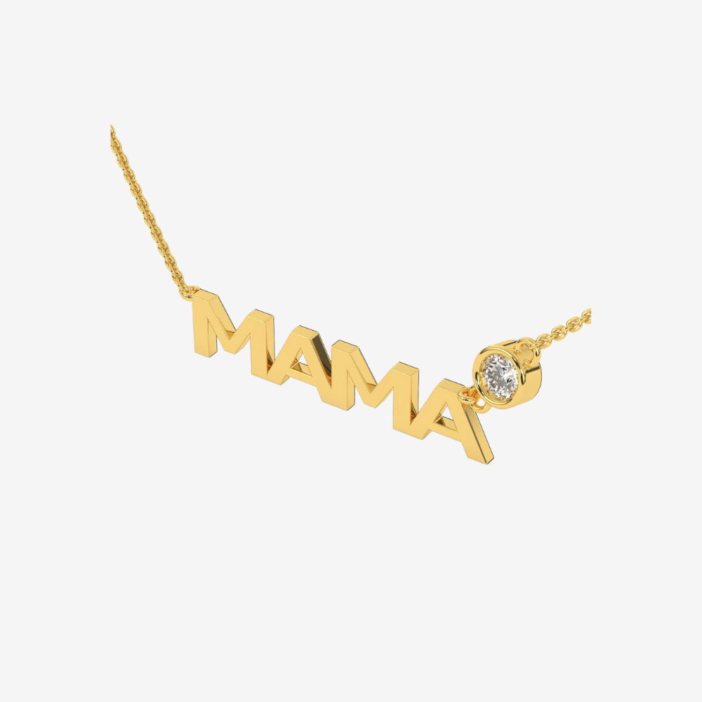 Mama Bezel Diamond Necklace - - Jewelry - Goldie Paris Jewelry - Moms Necklace