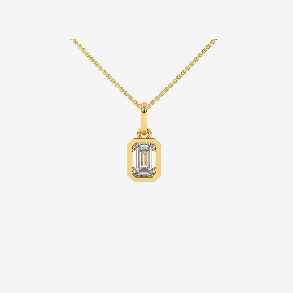 Radiant-cut Diamond Pendant - 14k Yellow Gold - Jewelry - Goldie Paris Jewelry - Pendant