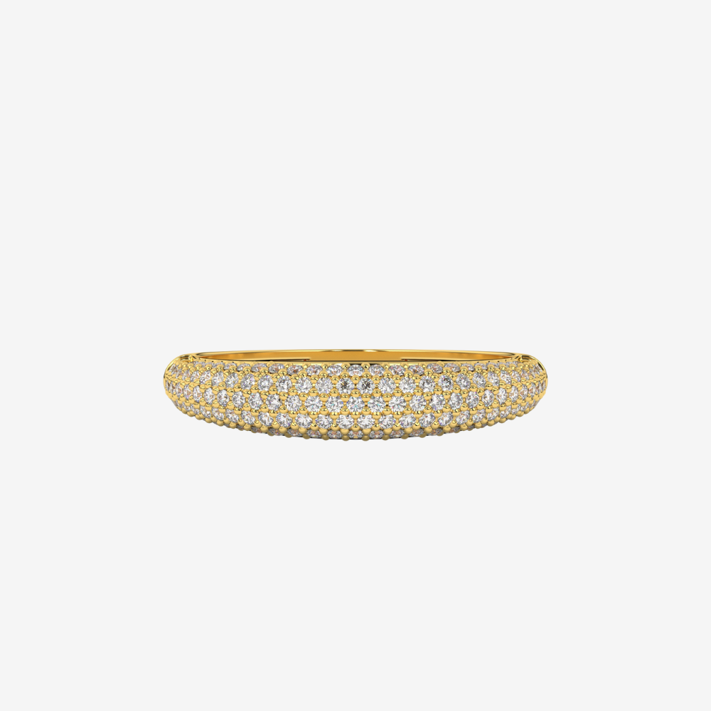 "Nilly" Dôme Pavé Diamond Ring - 14k Yellow Gold - Jewelry - Goldie Paris Jewelry - Pavé Ring stackable statement