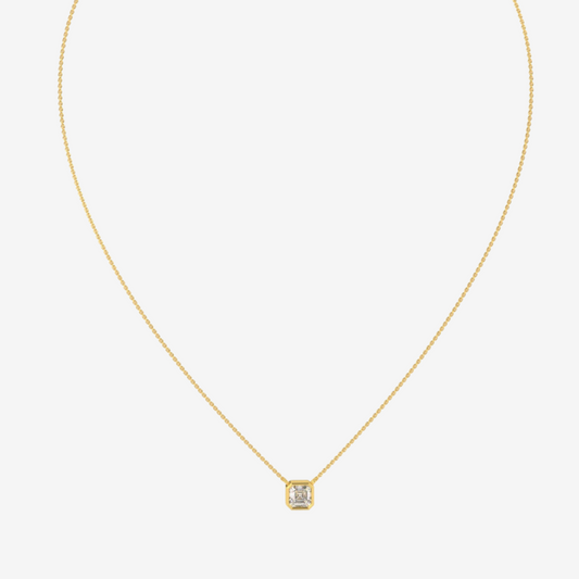 Emerald Cushion Cut Diamond Necklace - - Jewelry - Goldie Paris Jewelry - Necklace