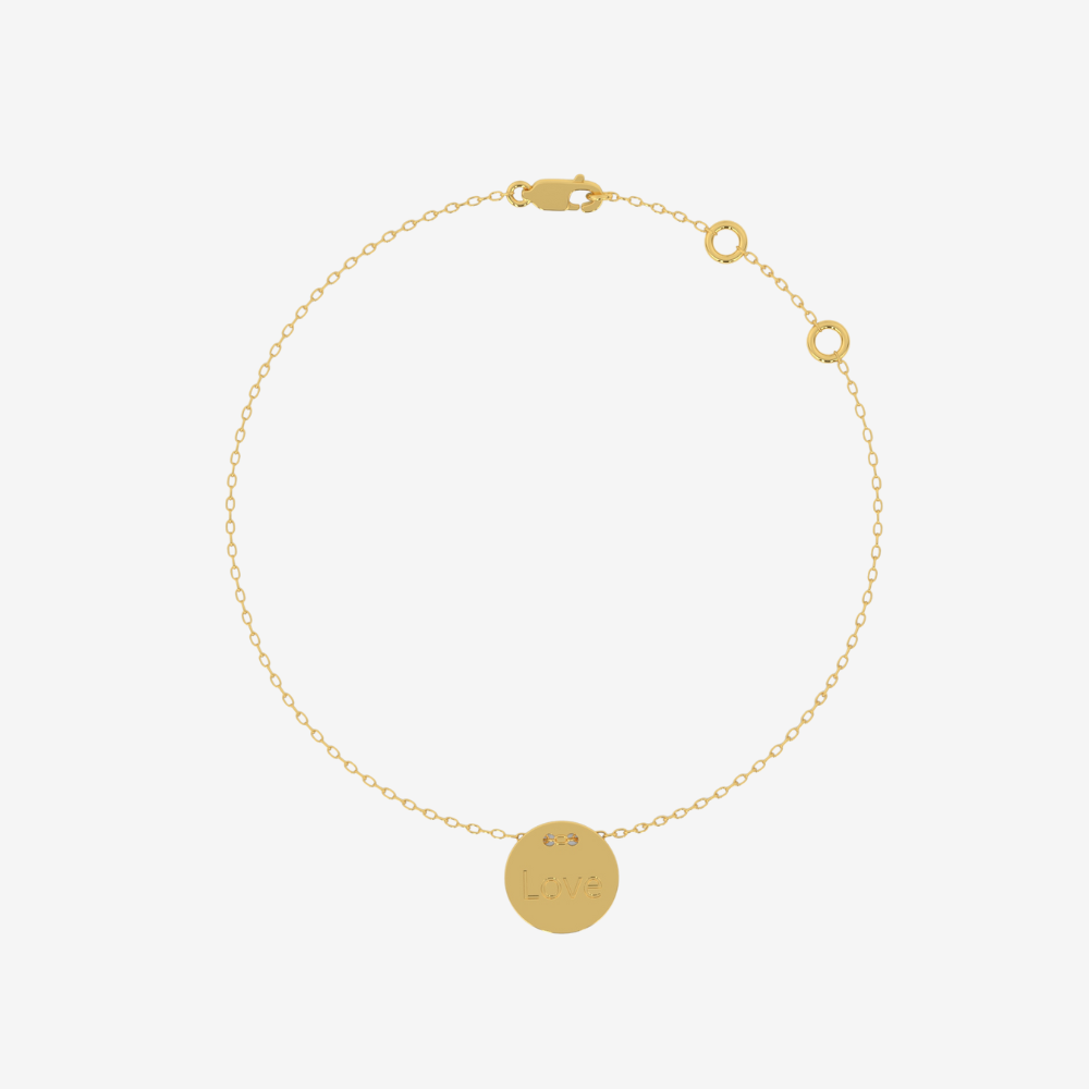 Personalised Medallion Bracelet - 14k Yellow Gold - Jewelry - Goldie Paris Jewelry - 10 ct Bracelet Moms