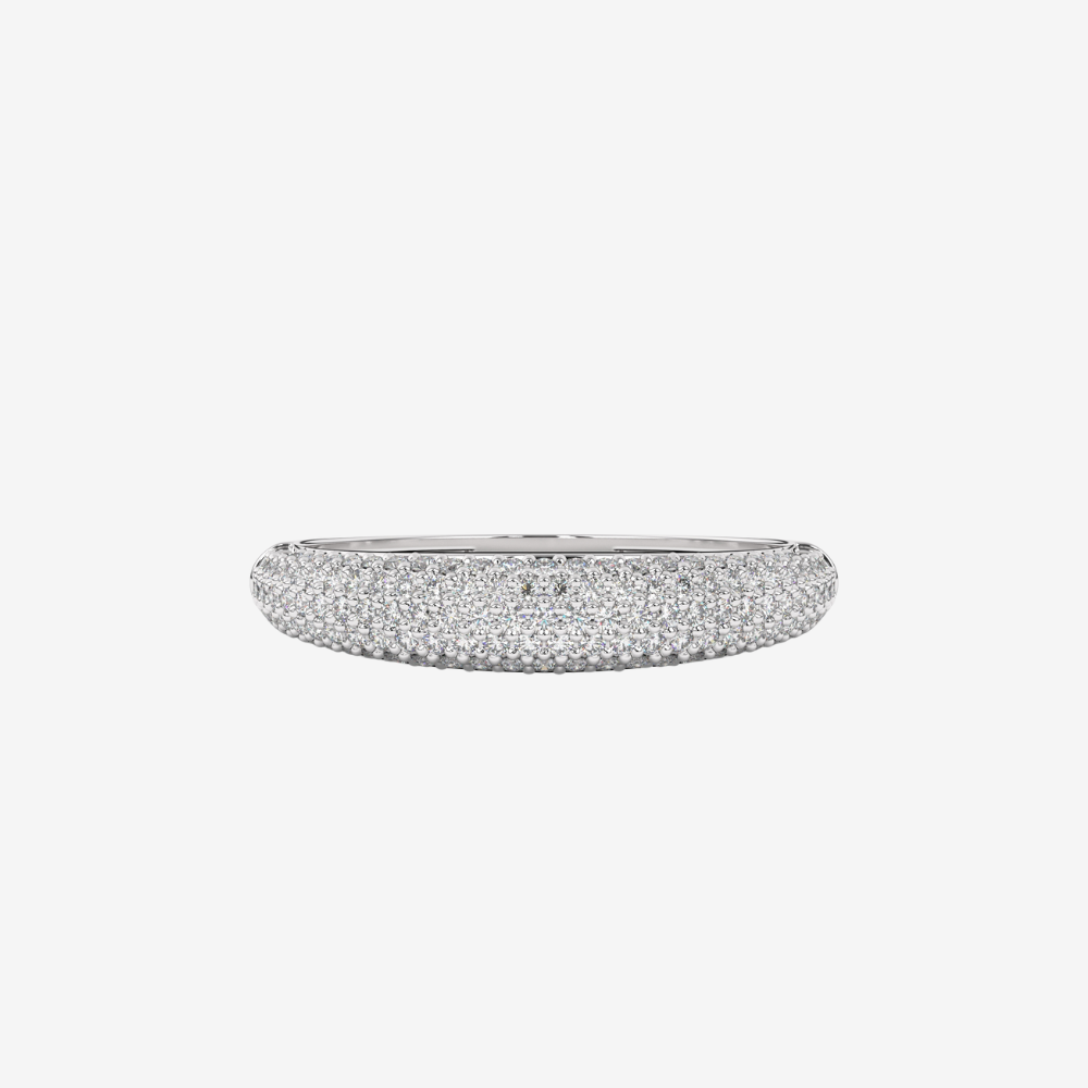 "Nilly" Dôme Pavé Diamond Ring - 14k White Gold - Jewelry - Goldie Paris Jewelry - Pavé Ring stackable statement