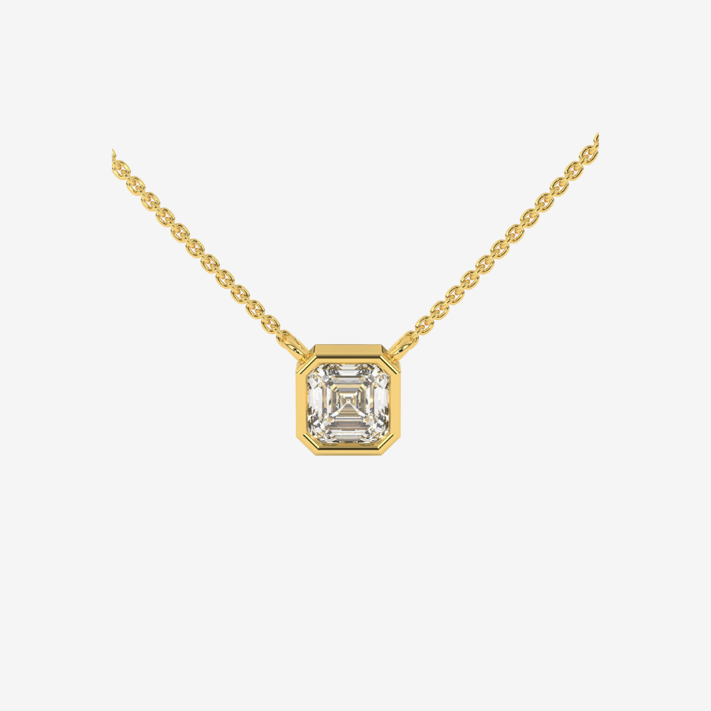 Emerald Cushion Diamond Necklace - 14k Yellow Gold - Jewelry - Goldie Paris Jewelry - Necklace