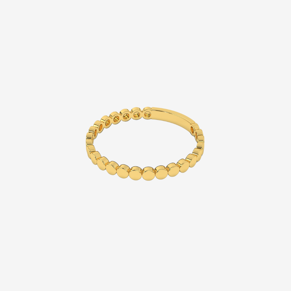 "Rafaella" Flat Beaded Gold Ring - - Jewelry - Goldie Paris Jewelry - 10 ct Ring stackabe stackable