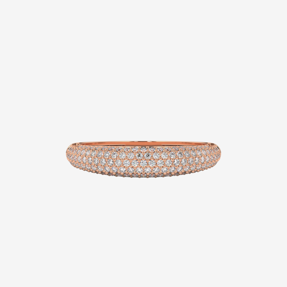 "Nilly" Dôme Pavé Diamond Ring - 14k Rose Gold - Jewelry - Goldie Paris Jewelry - Pavé Ring stackable statement