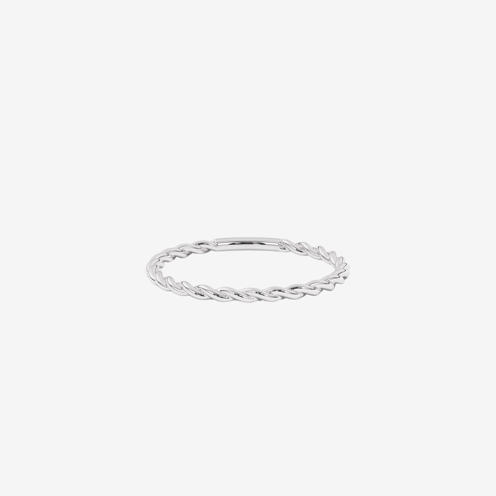 "Mikah" Twisted Rope Gold Ring - 10k White Gold - Jewelry - Goldie Paris Jewelry - 10 ct Ring stackabe stackable
