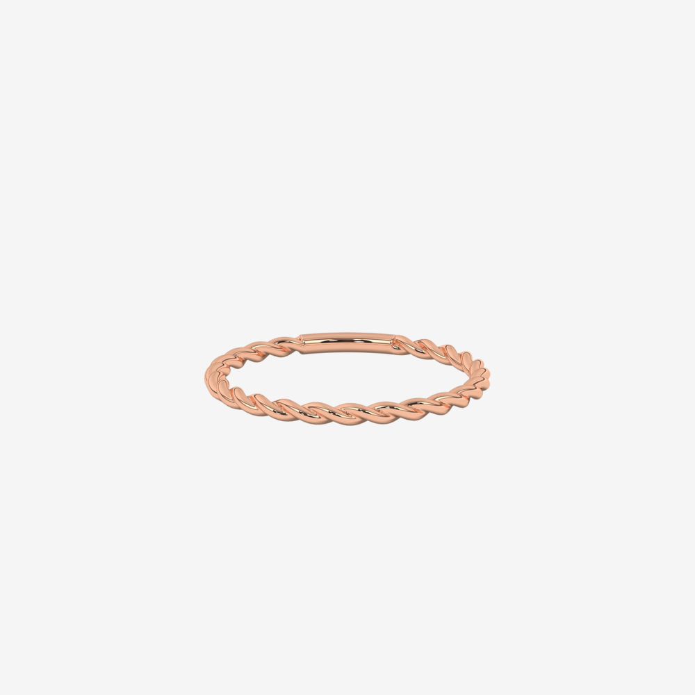 "Mikah" Twisted Rope Gold Ring - 10k Rose Gold - Jewelry - Goldie Paris Jewelry - 10 ct Ring stackabe stackable