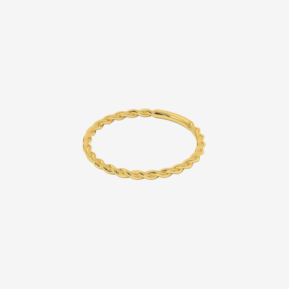 "Mikah" Twisted Rope Gold Ring - 10k Yellow Gold - Jewelry - Goldie Paris Jewelry - 10 ct Ring stackabe stackable