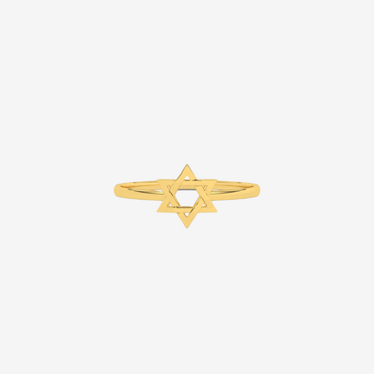 Star of David Ring - 10k Yellow Gold - Jewelry - Goldie Paris Jewelry - 10 ct Evil Eye Ring