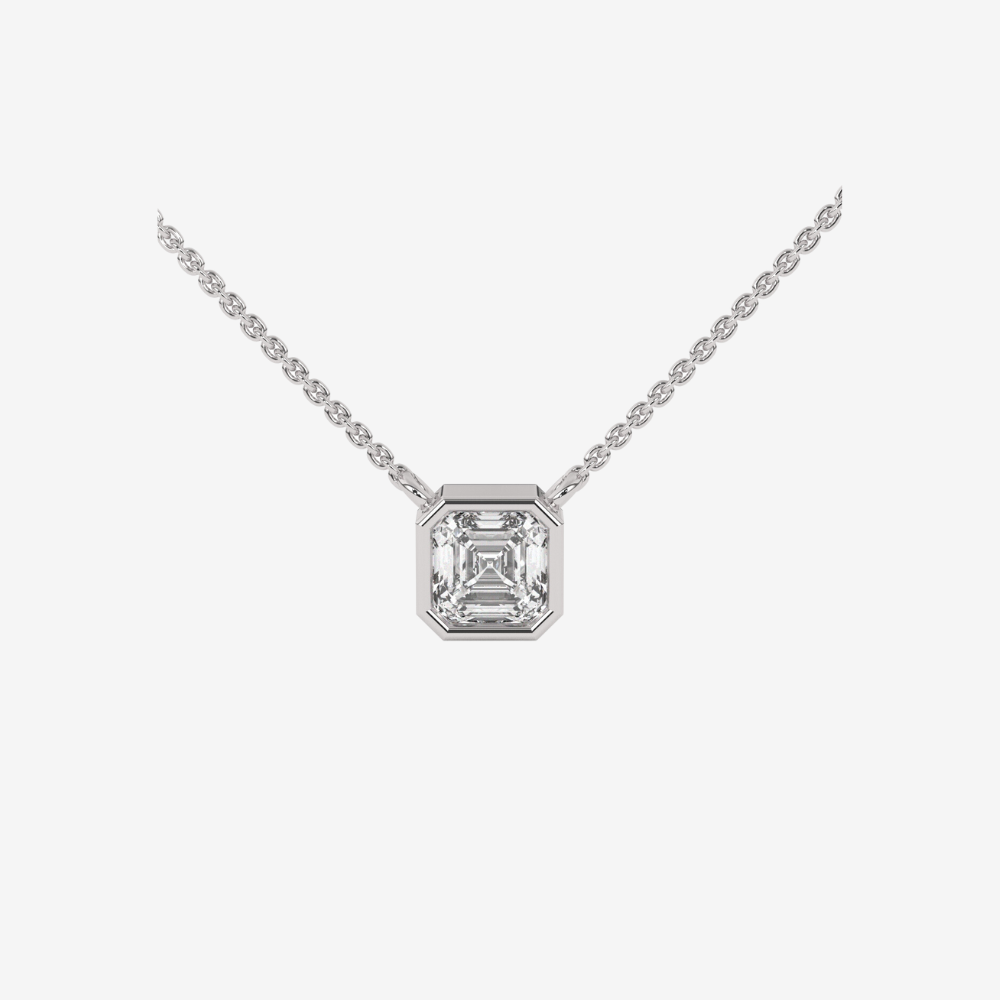 Emerald Cushion Diamond Necklace - 14k White Gold - Jewelry - Goldie Paris Jewelry - Necklace