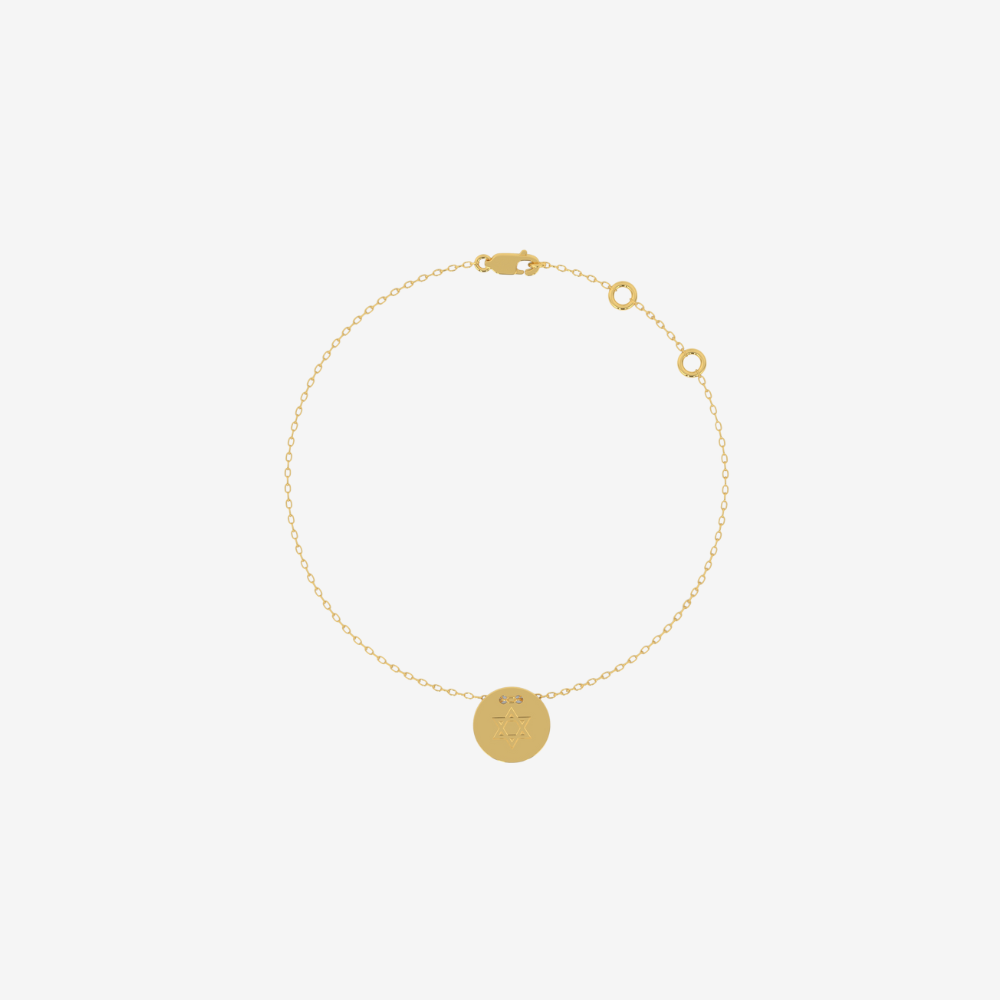 Medallion Bracelet - Star of David/ Evil Eye - 14k Yellow Gold Magen David - Jewelry - Goldie Paris Jewelry - 10 ct Bracelet Evil Eye