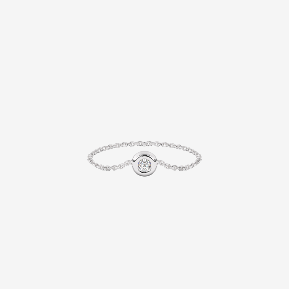"Tilly" Bubble bezel Diamond Chain Ring - 14k White Gold - Jewelry - Goldie Paris Jewelry - Bezel Ring stackable