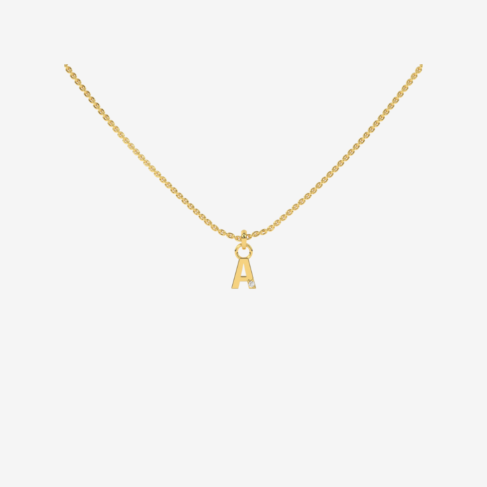 Letter Pendant Gold with/without Diamond - 10k Yellow Gold - Jewelry - Goldie Paris Jewelry - Moms Pendant