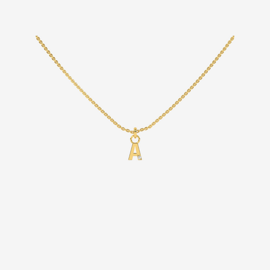 Letter Pendant Gold with/without Diamond - 10k Yellow Gold - Jewelry - Goldie Paris Jewelry - Pendant