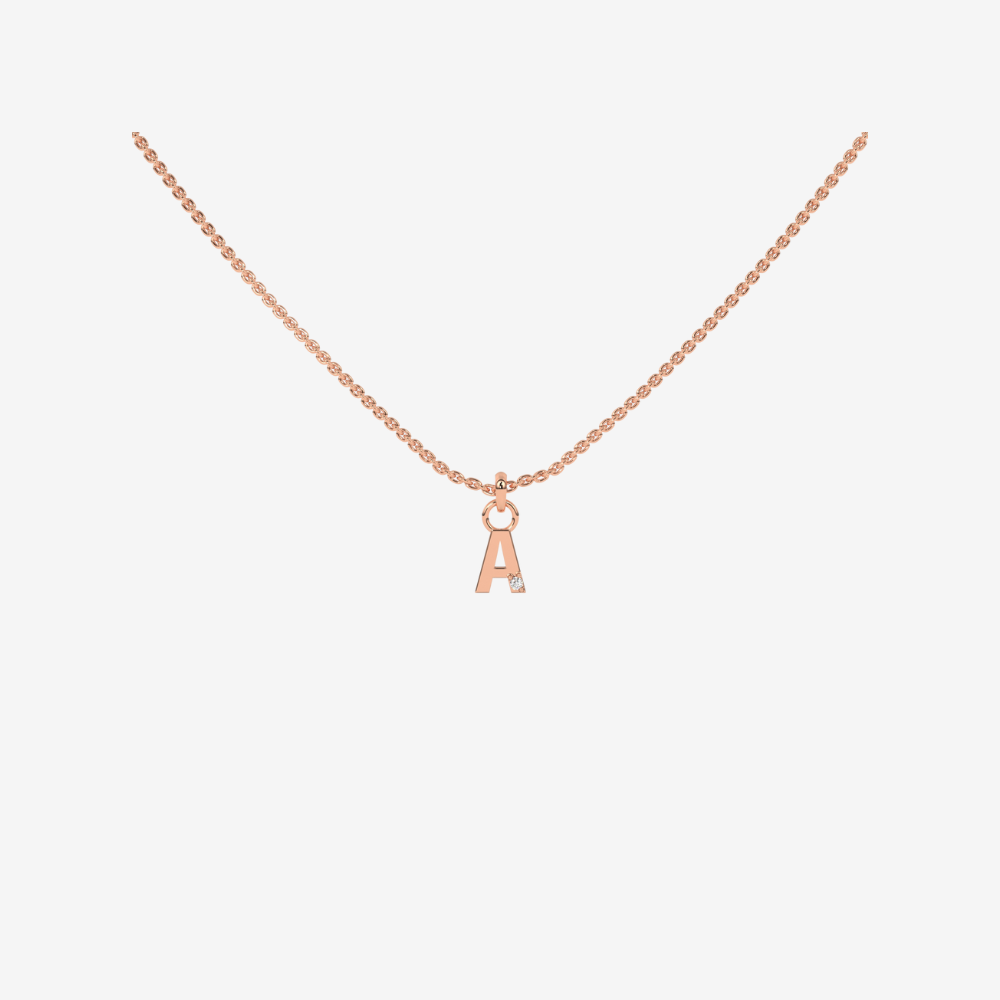Letter Pendant Gold with/without Diamond - 10k Rose Gold - Jewelry - Goldie Paris Jewelry - Moms Pendant