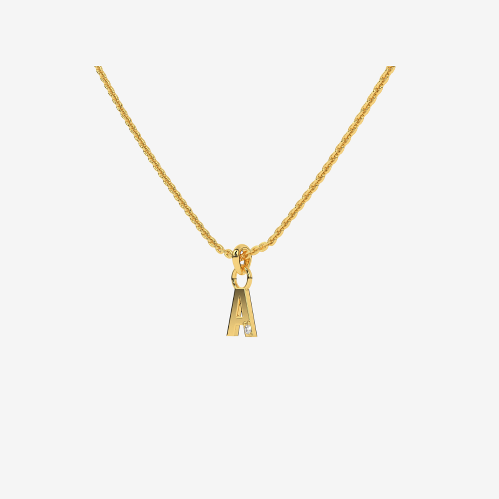 Letter Pendant Gold with/without Diamond - - Jewelry - Goldie Paris Jewelry - Moms Pendant