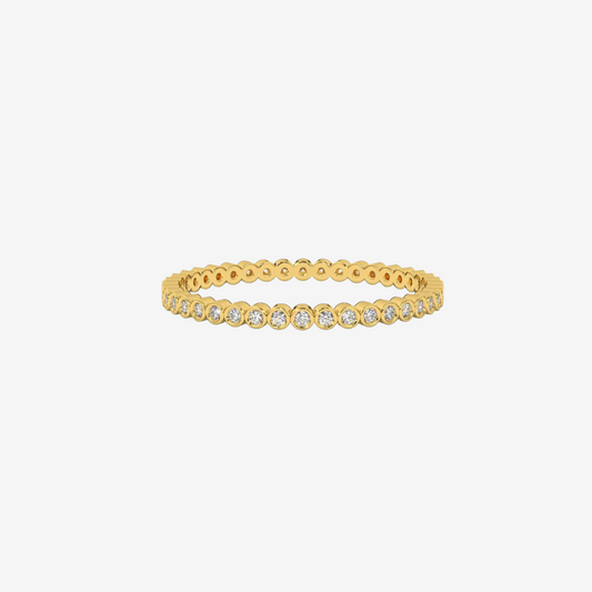 "Ilana" Stackable Bezel Diamond Eternity Band - 14k Yellow Gold - Jewelry - Goldie Paris Jewelry - Bezel Ring stackable