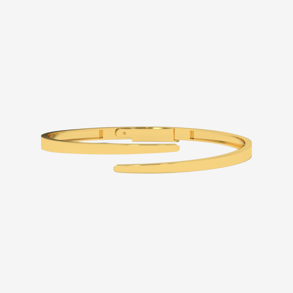 Open Wrap Solid Gold Bangle - 14k Yellow Gold - Jewelry - Goldie Paris Jewelry - Bracelet