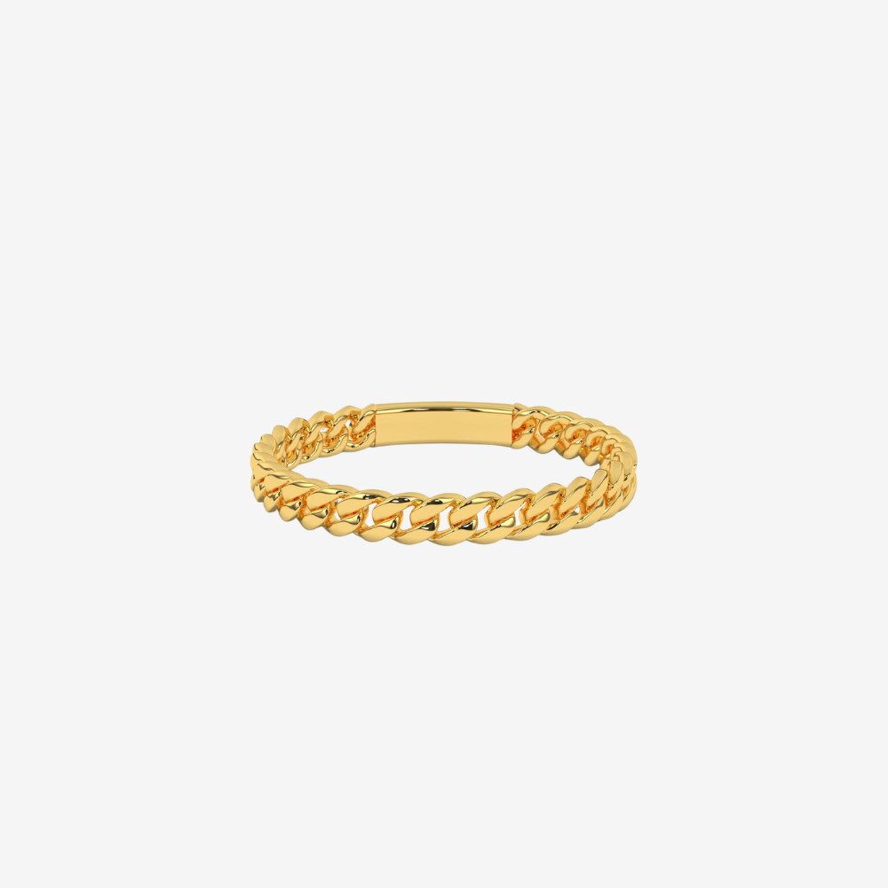 "Indie" Curb Chain Solid Gold - - Jewelry - Goldie Paris Jewelry - Ring stackable