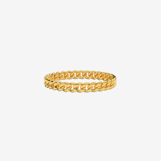 "Indie" Curb Chain Solid Gold - 14k Yellow Gold - Jewelry - Goldie Paris Jewelry - Ring stackable