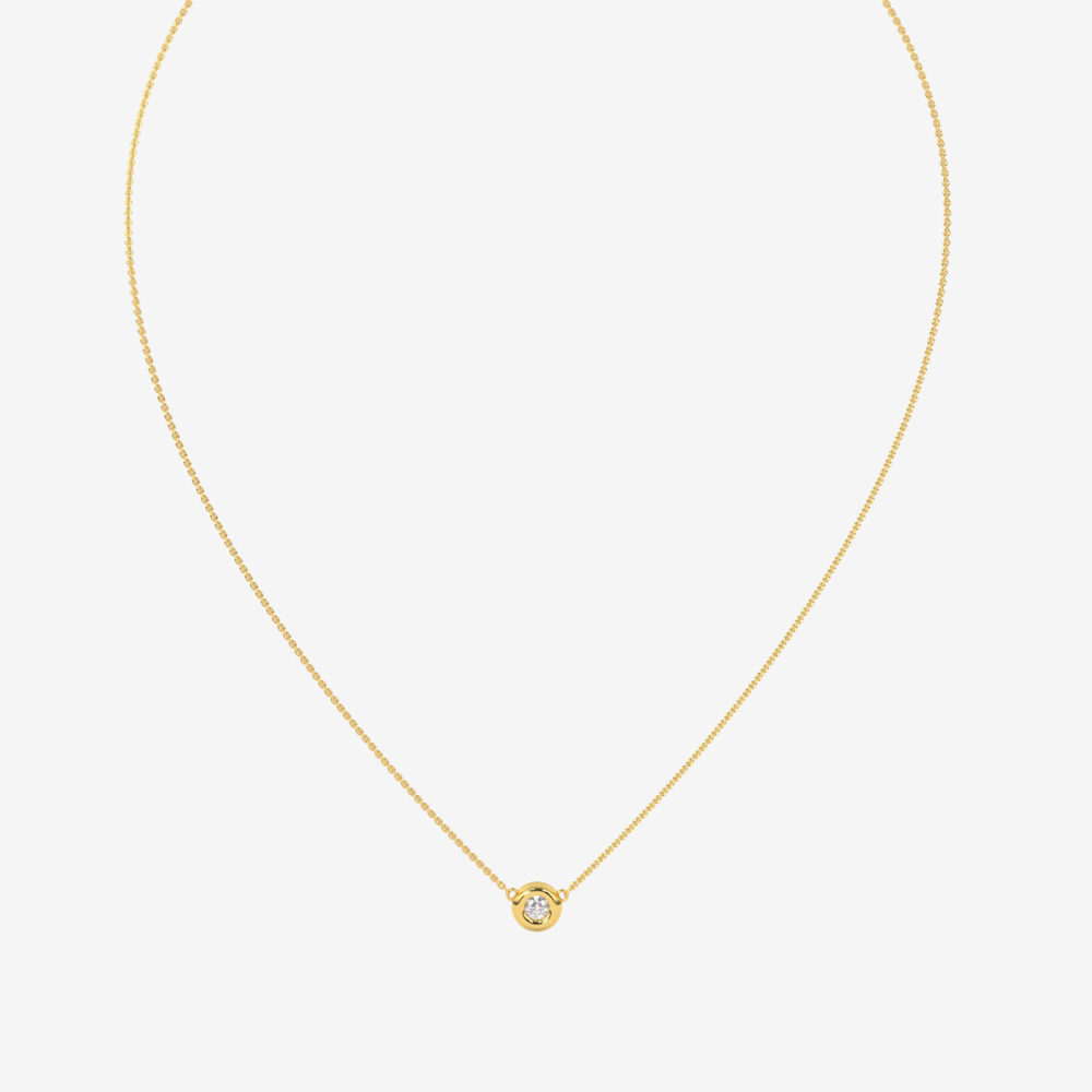 Bubble bezel Diamond Necklace - - Jewelry - Goldie Paris Jewelry - Bezel Necklace