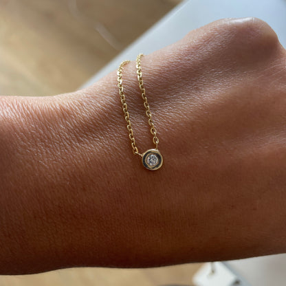 Bubble bezel Diamond Necklace - - Jewelry - Goldie Paris Jewelry - Bezel Necklace