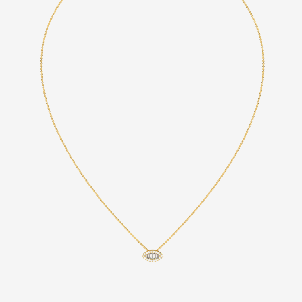 Single Leaf Diamonds Necklace - - Jewelry - Goldie Paris Jewelry - Evil Eye Necklace