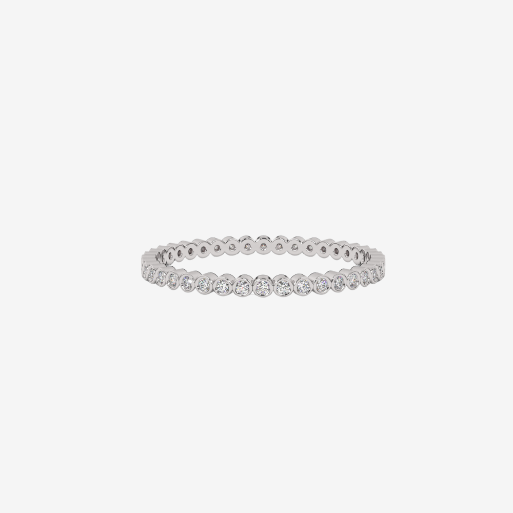 "Ilana" Stackable Bezel Diamond Eternity Band - 14k White Gold - Jewelry - Goldie Paris Jewelry - Bezel Ring