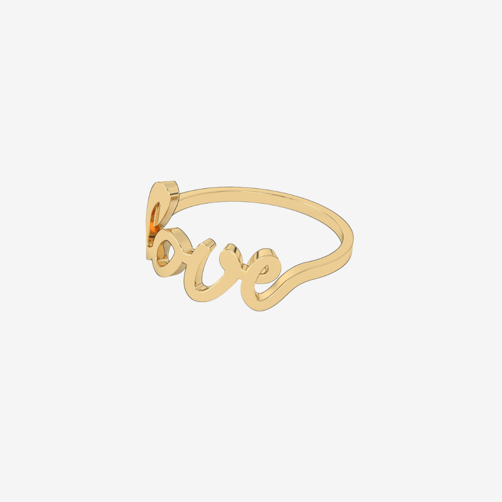 "Love" Solid Gold Ring - - Jewelry - Goldie Paris Jewelry - Ring statement