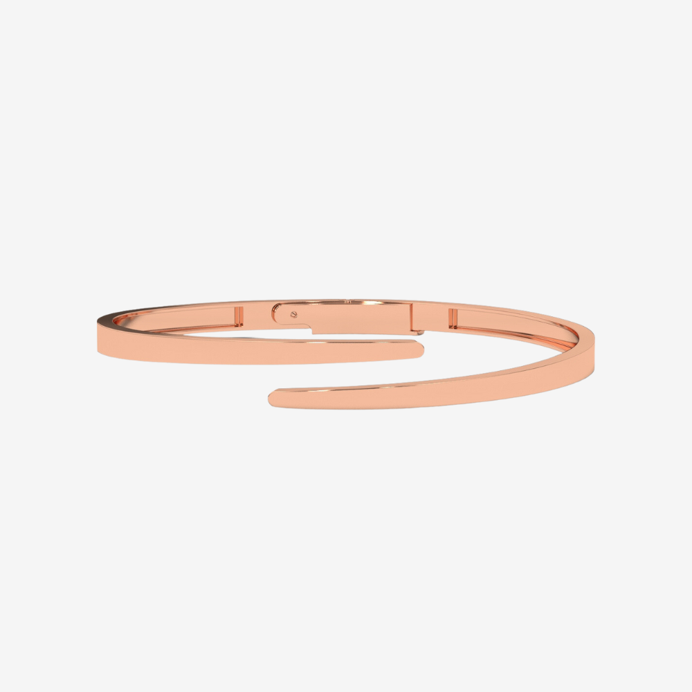 Open Wrap Solid Gold Bangle - 14k Rose Gold - Jewelry - Goldie Paris Jewelry - Bracelet