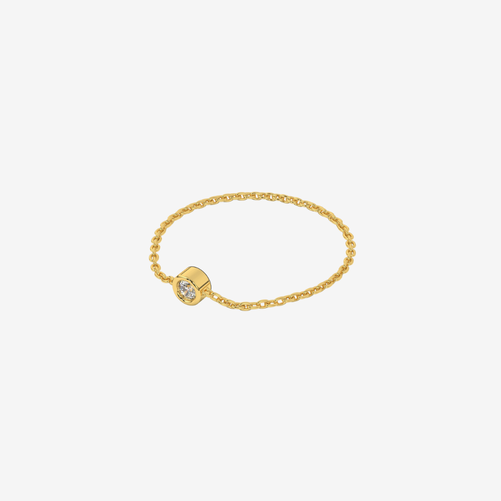"Jenna" Mini Diamond Chain Ring - - Jewelry - Goldie Paris Jewelry - Bezel Ring stackable