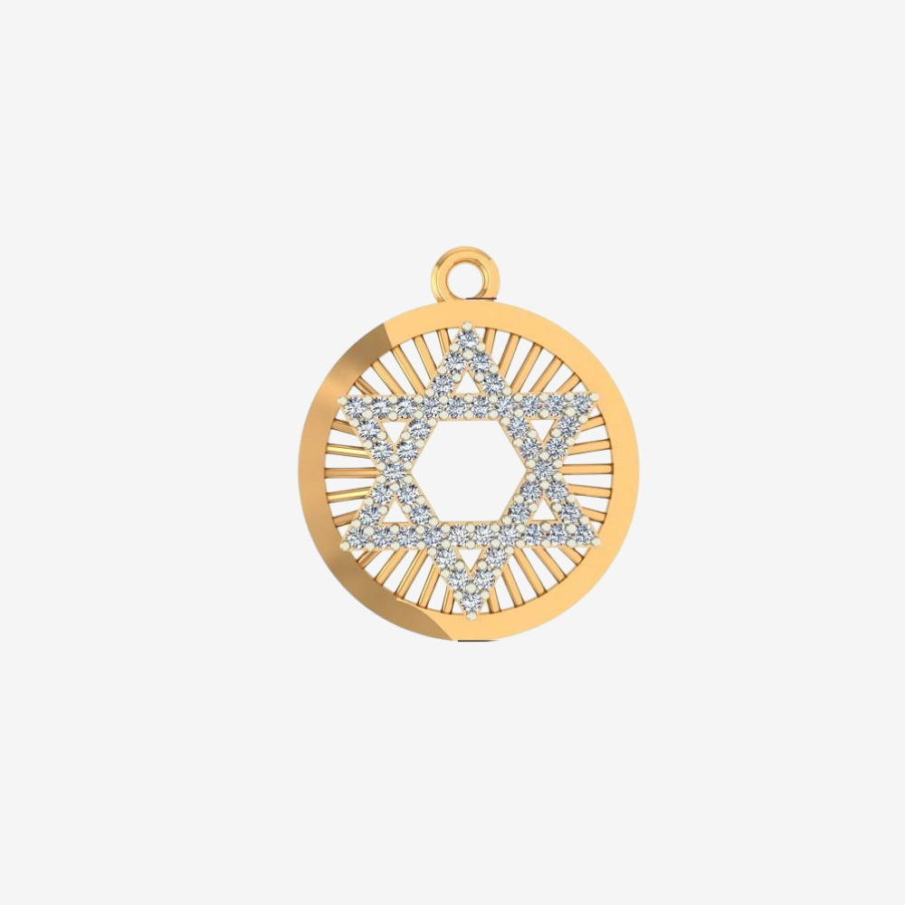 Eden Star of David Medallion Pendant with diamonds